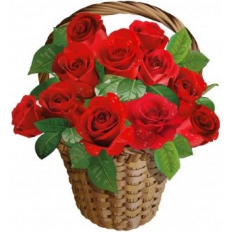 LITTLE ROSE BASKET; Bring a smile on your dear ones face by presenting them this Little Rose Basket. To let them know you care for them, miss them and wish them love and prosperity while being miles away from them. This basket contains: 10 red roses in beautiful basket 