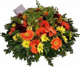 Mixed Flowers Round Bunch; Combination of mixed seasonal flowers and greens to express your condolence message across, at a sad time.