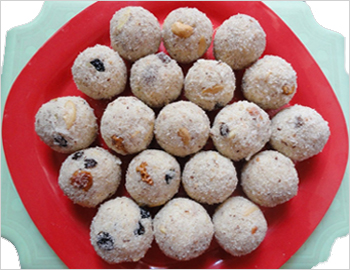 Ravvaladdu; Ravvaladdu is a traditional Indian sweet. This is a popular ladoo served almost in every household for all the festivals.